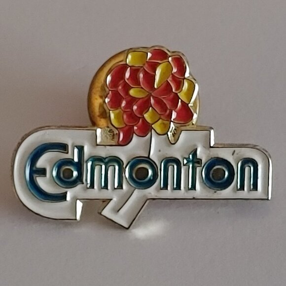 BEAUTIFUL EDMONTON Enamel Pin Marigold Official Flower - Picture 1 of 3